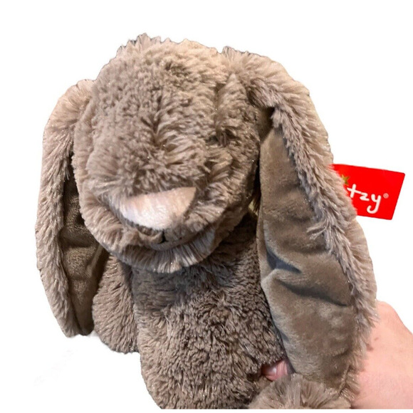 Gitzy Brown/Grey Bunny Rabbit Plush Stuffed Animal Toy Floppy Ears Tags still on - Picture 7 of 7